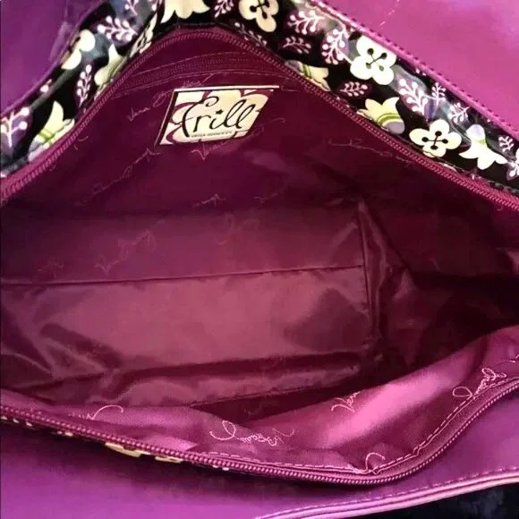 Vera Bradley Plum Petals Tote Bag Purple Floral Shoulder Bag NWT - Picture 5 of 5